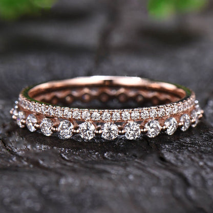 Exquisite Women's Stackable Wedding Band Set In Sterling Silver