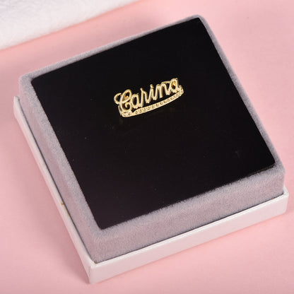 Gold Plated Personalized Customized Name Ring-silviax