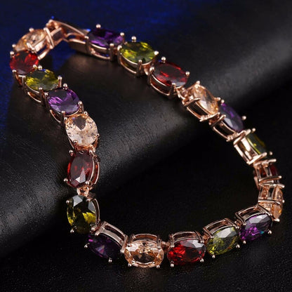 5mm Colorful Crystal Zircon Rose Gold Bracelet