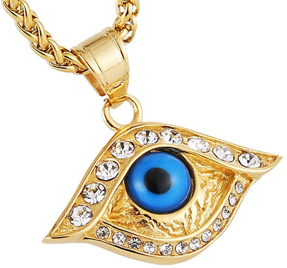 Death Eye Pendant Gold Plated Necklace