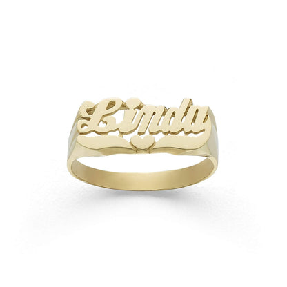 Gold Plated Personalized Name Heart Ring-silviax