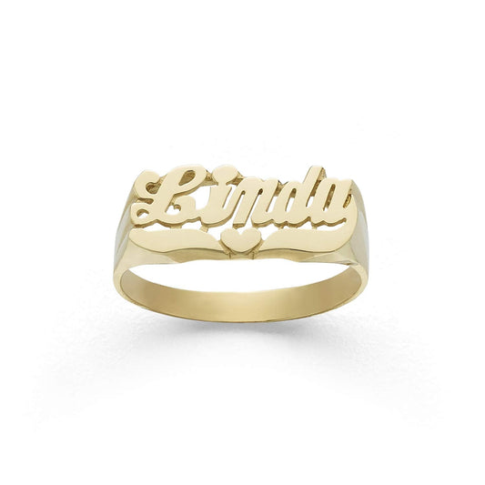 Gold Plated Personalized Name Heart Ring-silviax