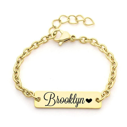 Gold Plated Personalized Engraved Name Bar Anklet-silviax