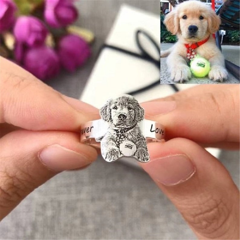 Pet Photo Personalized Custom Memorial Photo Ring-silviax