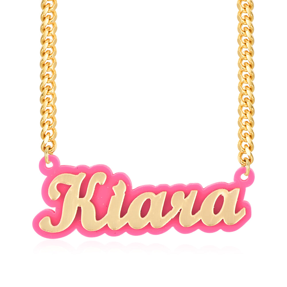 Colorful Acrylic Nameplate Pendant Personalized Custom Name Necklace-silviax