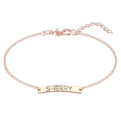 Gold Plated Personalized Name Bar Anklet-silviax