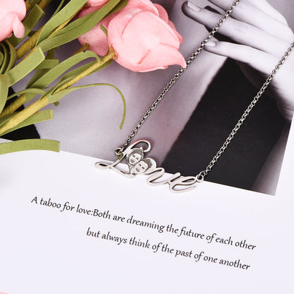 Love Engraved Photo Pendant Personalized Custom Photo Necklace-silviax