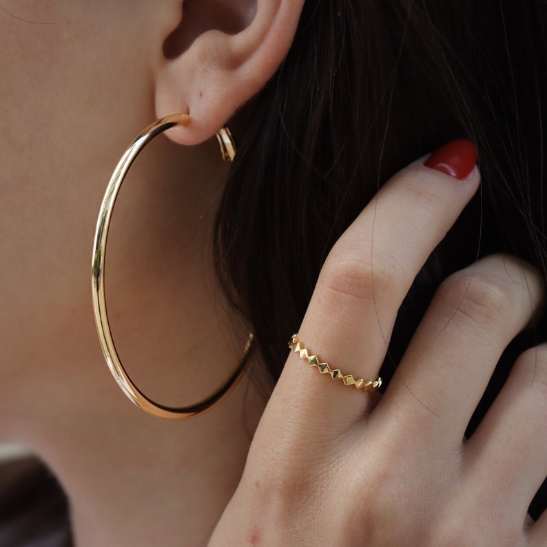 Hollow 30mm/60mm/80mm Gold Plated Hoop Earrings-silviax