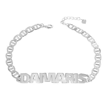 Capital Letter Personalized Gold Plated Name Bracelet-silviax