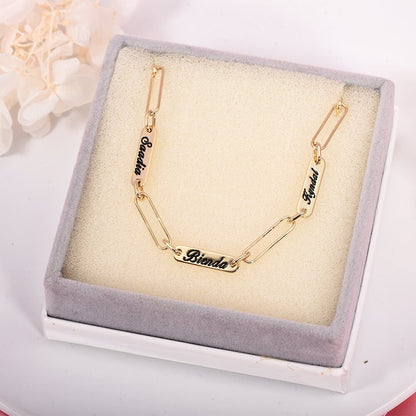 1 To 3 Names Personalized Custom Gold Plated Engraved Bracelet