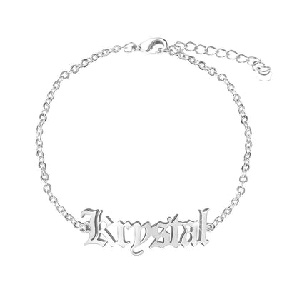 Customized Name Bracelet Gold Plated-silviax