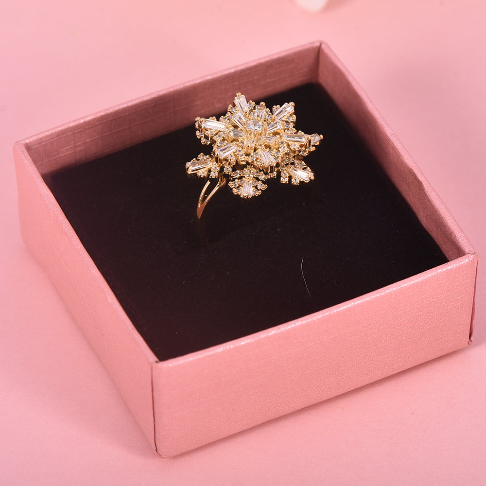 Snowflake Rotating Ring Gold Plated Ring For Love-silviax