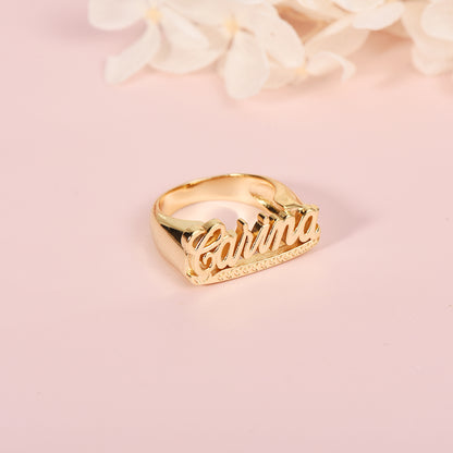 Gold Plated Personalized Customized Name Ring-silviax