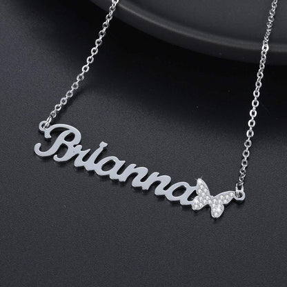 Butterfly Gold Plated Personalized Name Necklace-silviax