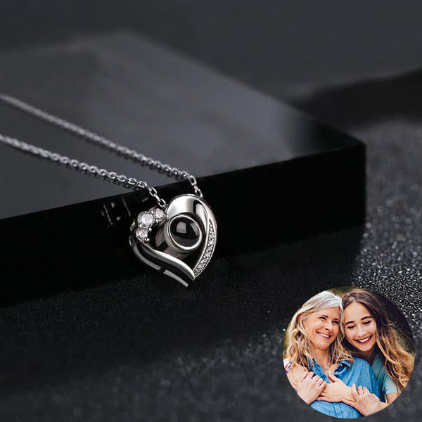 Heart Pendant Color Photo Projection Personalized Necklace with Picture Inside-silviax