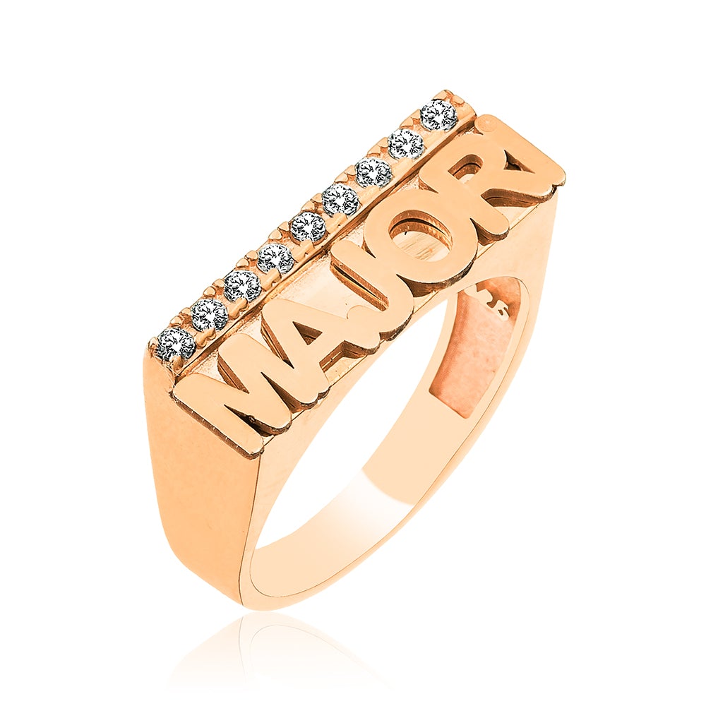 Personalized Letter Name Ring with Rhinestones-silviax