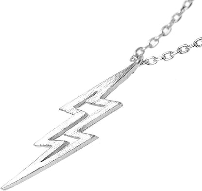 Hollow Lightning Bolt Pendant Gold Plated Necklace