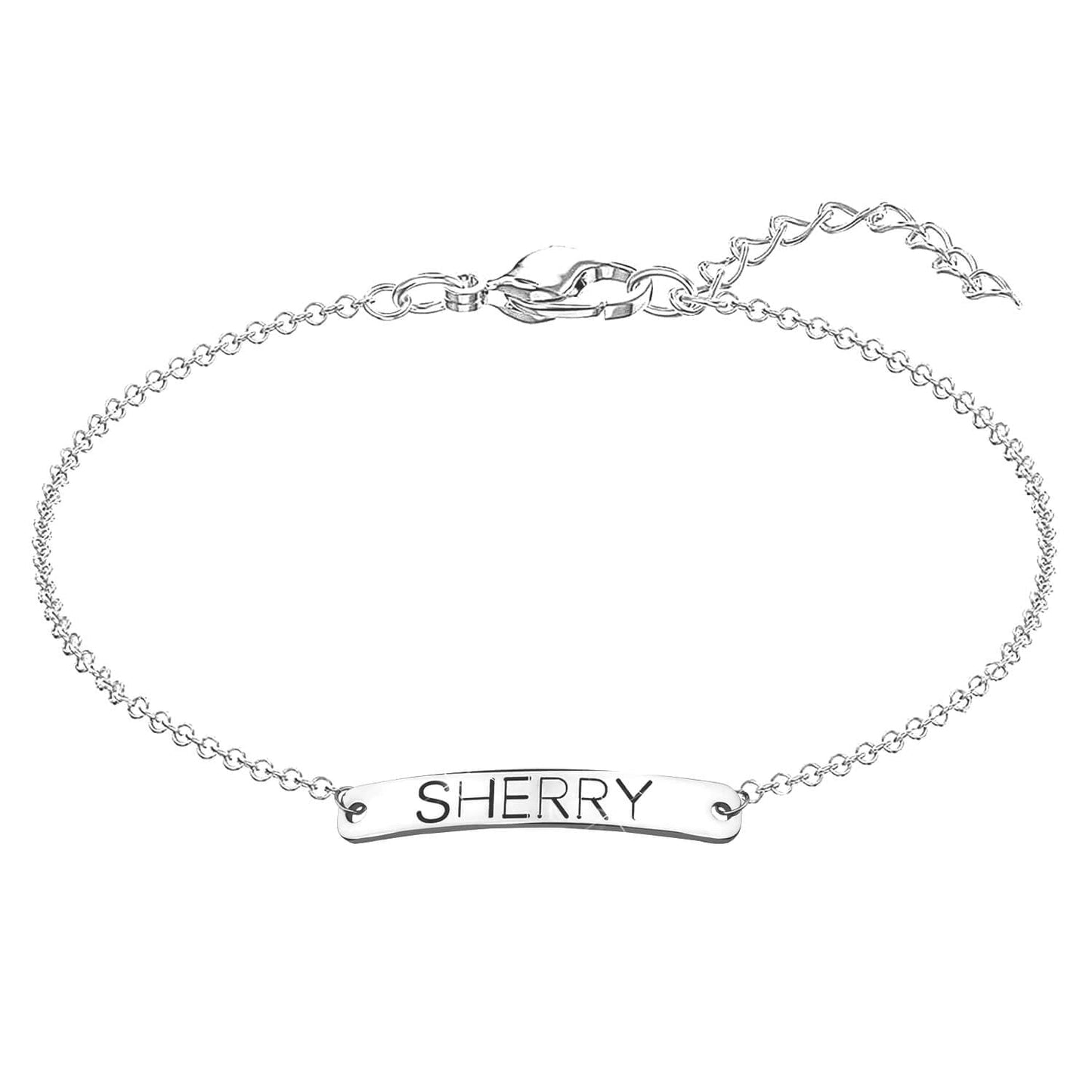 Gold Plated Personalized Name Bar Anklet-silviax