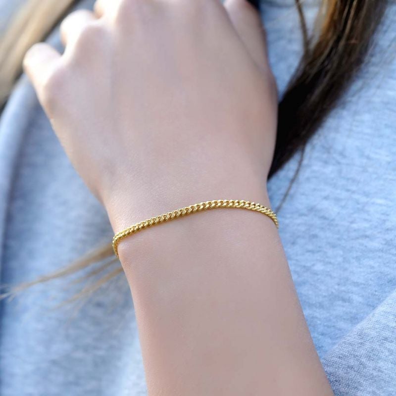 5mm Cuban Chain Gold Plated Bracelet-silviax