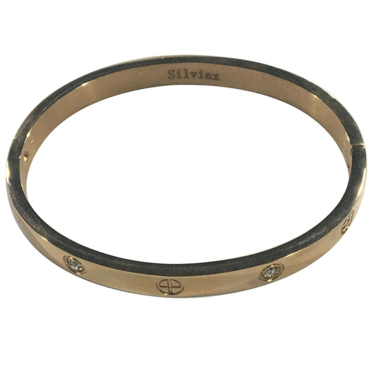 Gold Plated Personalized Bangle Bracelet-silviax