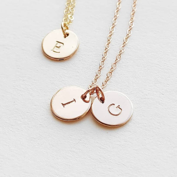 1-6 Letter Personalized Engraved Initial Disc Coin Necklace for Mother-silviax