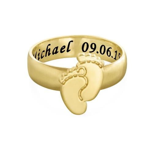 Engraved Baby Feet Personalize Custom Ring-silviax