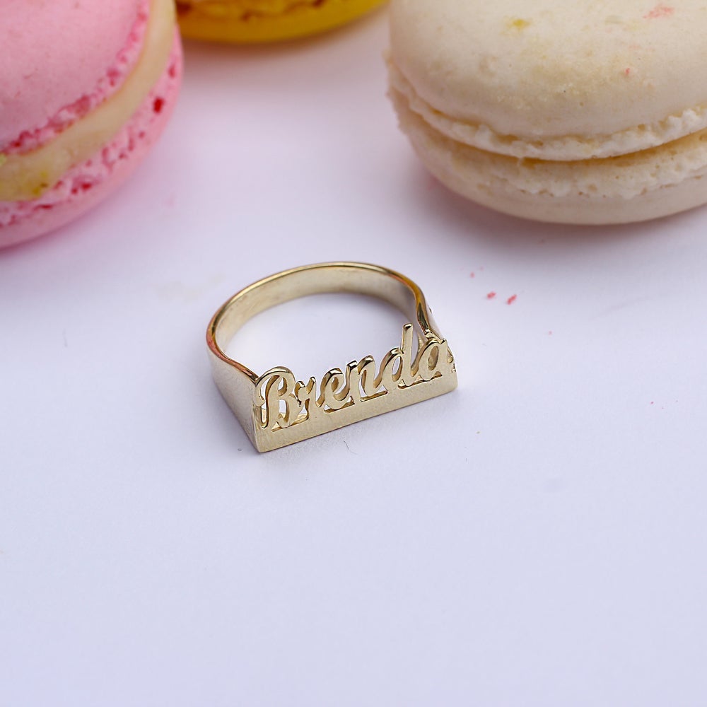 Customized Gold Plated Name Ring-silviax