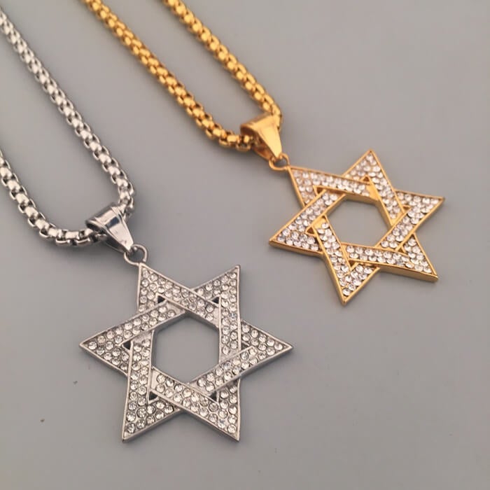 Six Pointed Star Pendant Gold Plated Necklace-silviax