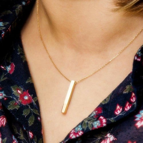 Bar Name Necklace Plated Gold Gift Personalized-silviax