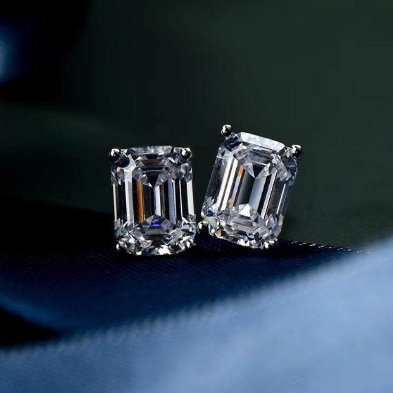 Simple Emerald Cut 3PC Jewelry Set For Women In Sterling Silver-Maxinejewelry