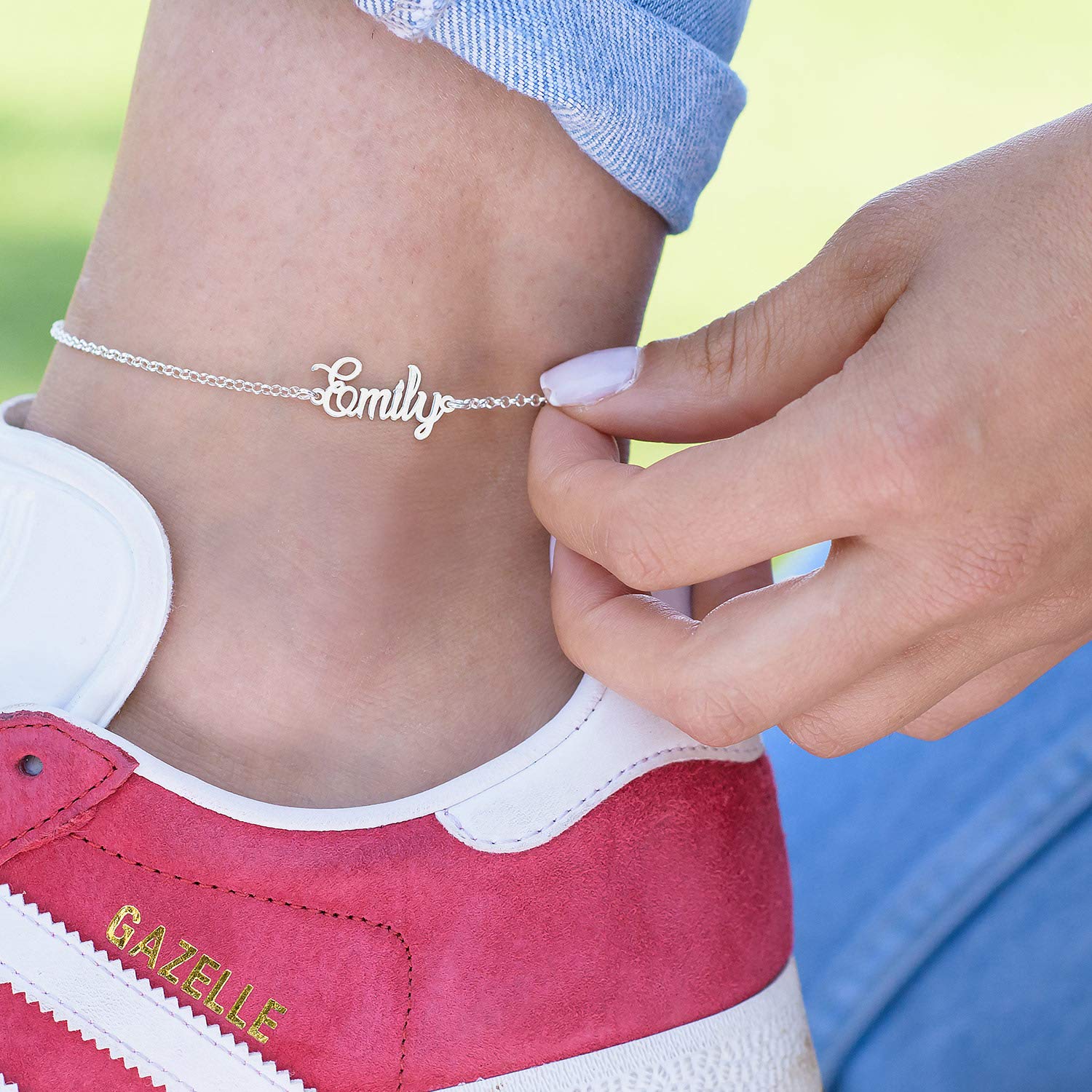 Gold Plated Anklet with Name Pendant Copper-silviax