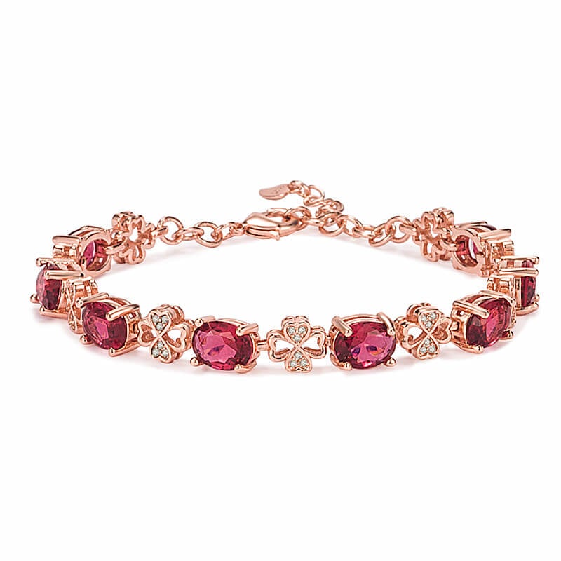 Four Leaf Clover Amethyst Rose Gold Bracelet-silviax