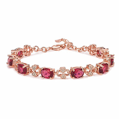 Four Leaf Clover Amethyst Rose Gold Bracelet-silviax