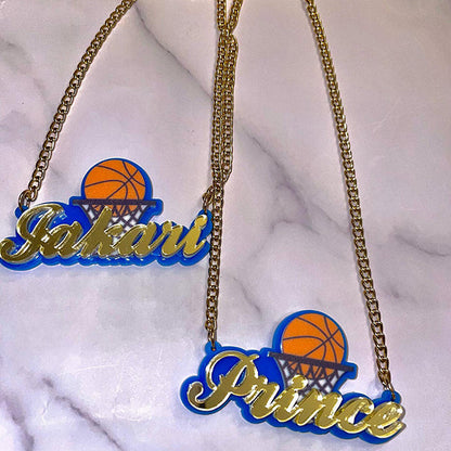 Basketball Necklace Personalized Acrylic Name Necklace for Children