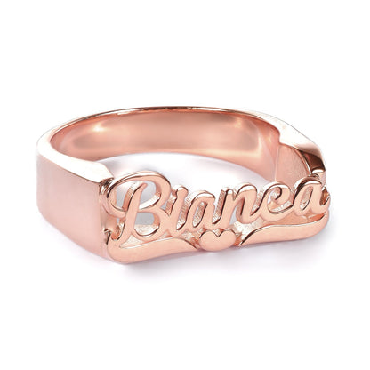 Gold Plated Personalized Name Heart Ring-silviax