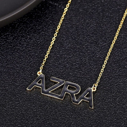 Color Enamel Nameplate Personalized Custom Gold Plated Name Necklace-silviax