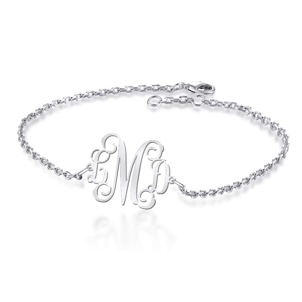 Gold Plated Monogram Bracelet Gift-silviax