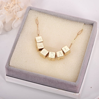 Cube Letter Pendant Personalized Custom Gold Plated Name Necklace-silviax