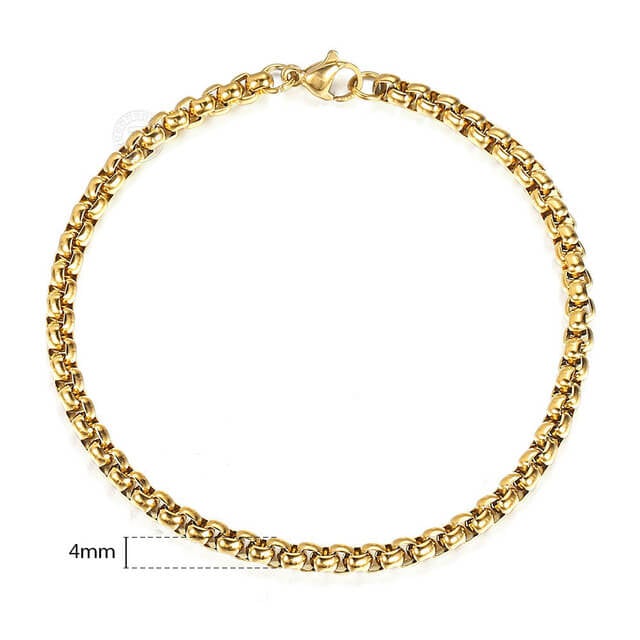 2-5mm Box Link Chain Gold Plated Bracelet-silviax