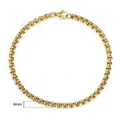 2-5mm Box Link Chain Gold Plated Bracelet-silviax