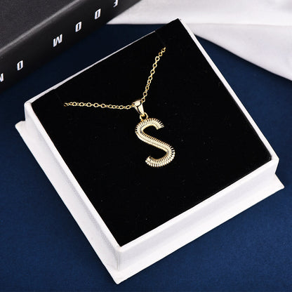 Bold Letter Pendant Personalized Custom Gold Plated Initial Necklace