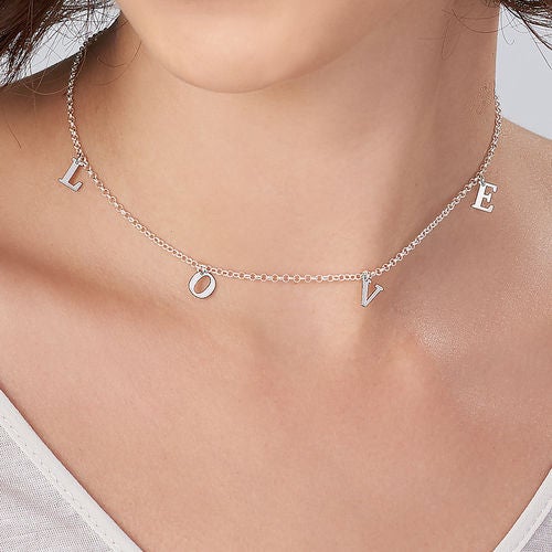 Custom Gold Plating Choker Initial Necklace-silviax