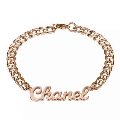 5mm Cuban Chain Gold Plated Personalized Custom Name Bracelet-silviax