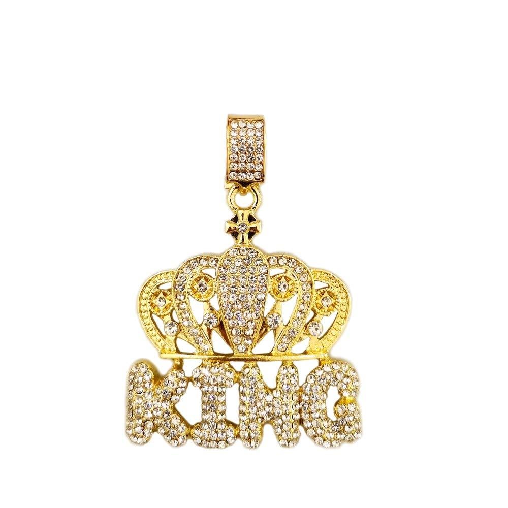 Crown King Pendant Hip Hop Style Necklace Gold Plated Jewelry Gift