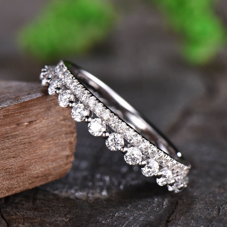 Exquisite Women's Stackable Wedding Band Set In Sterling Silver-Maxinejewelry