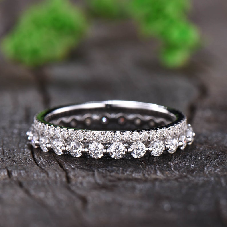 Exquisite Women's Stackable Wedding Band Set In Sterling Silver-Maxinejewelry