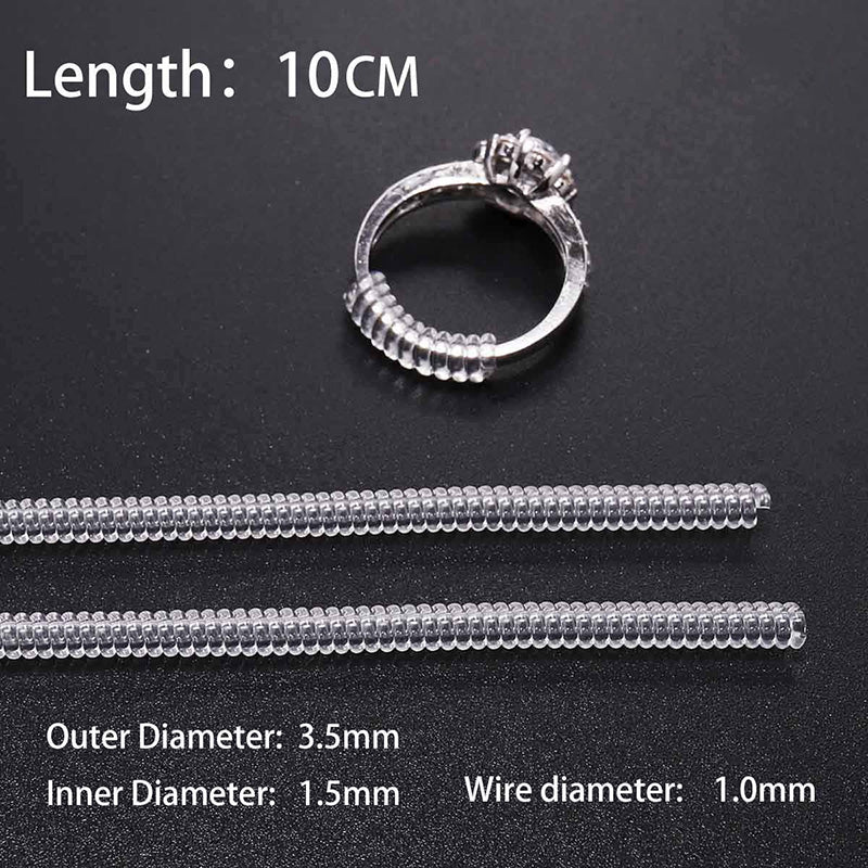 5Pcs/lot Transparent Coil Spiral Based Ring Size Adjuster Guard Tightener