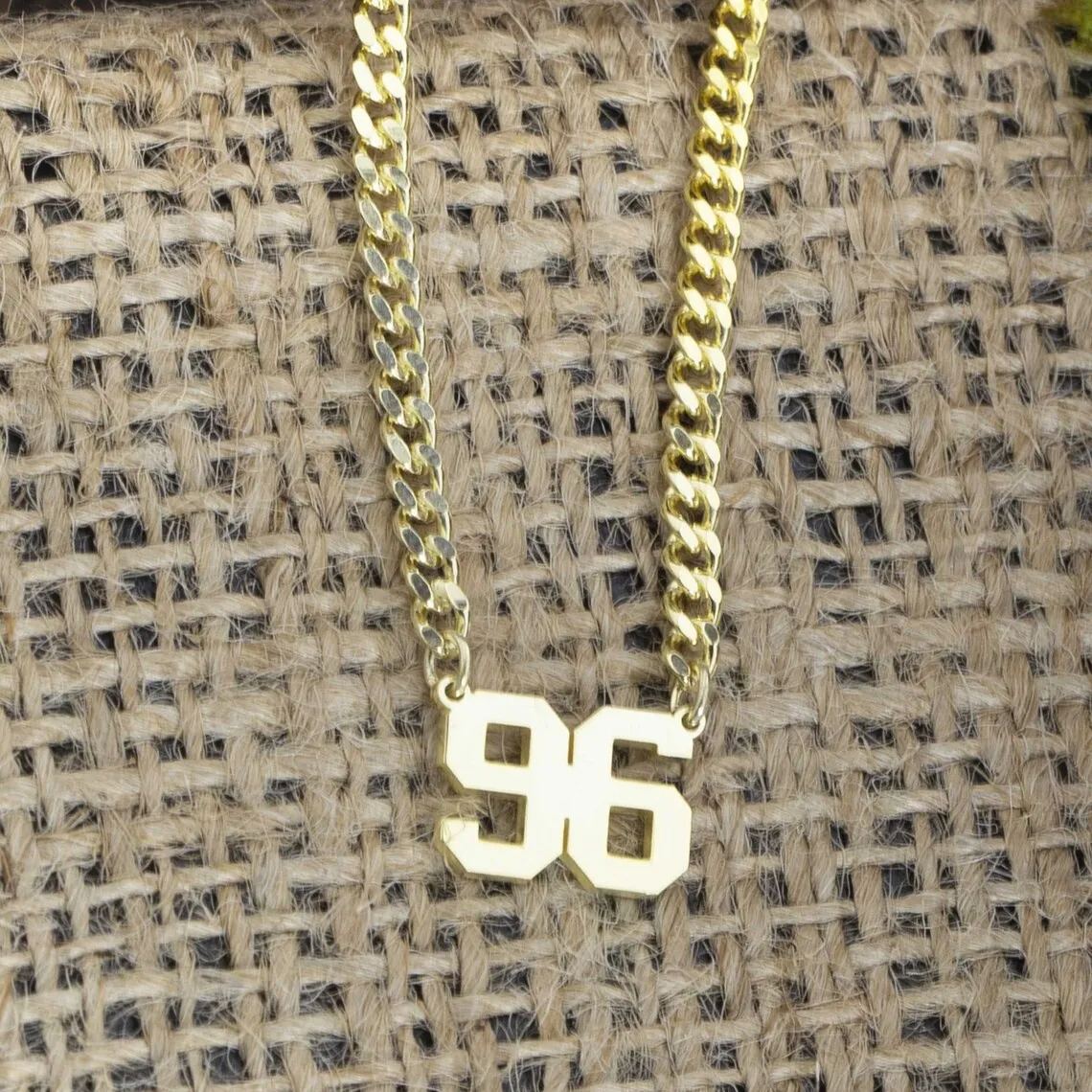 Birth Year Personalized Custom Old English Number Necklace -silviax