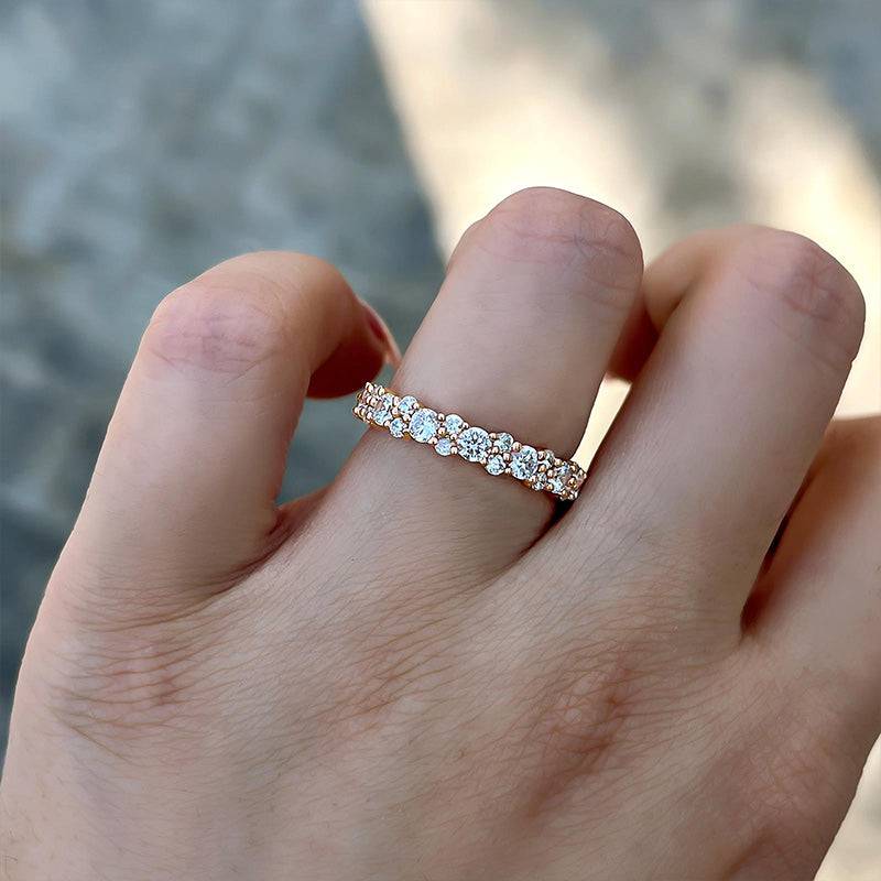 Elegant Round Cut Full Wedding Band for Women In Sterling Silver