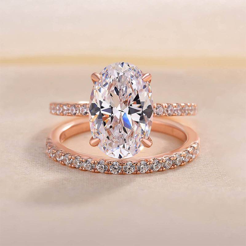 Classic Created White Sapphire Oval Cut Wedding Ring Set